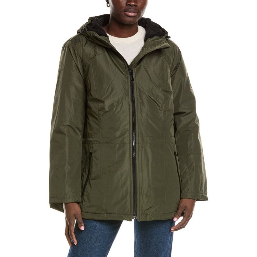London Fog Womens  Medium Rain Coat, Green